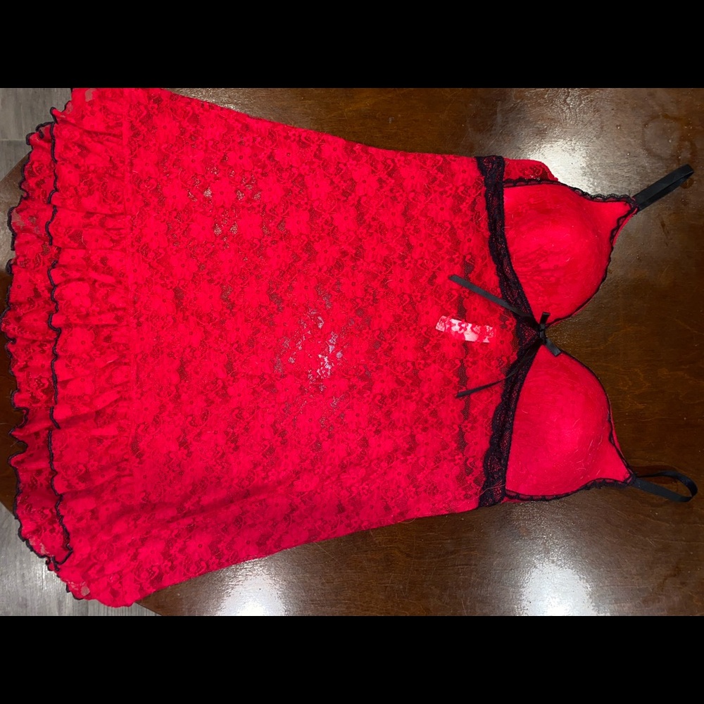 Beautiful red and black Gillian and O’Malley lingerie dress.
